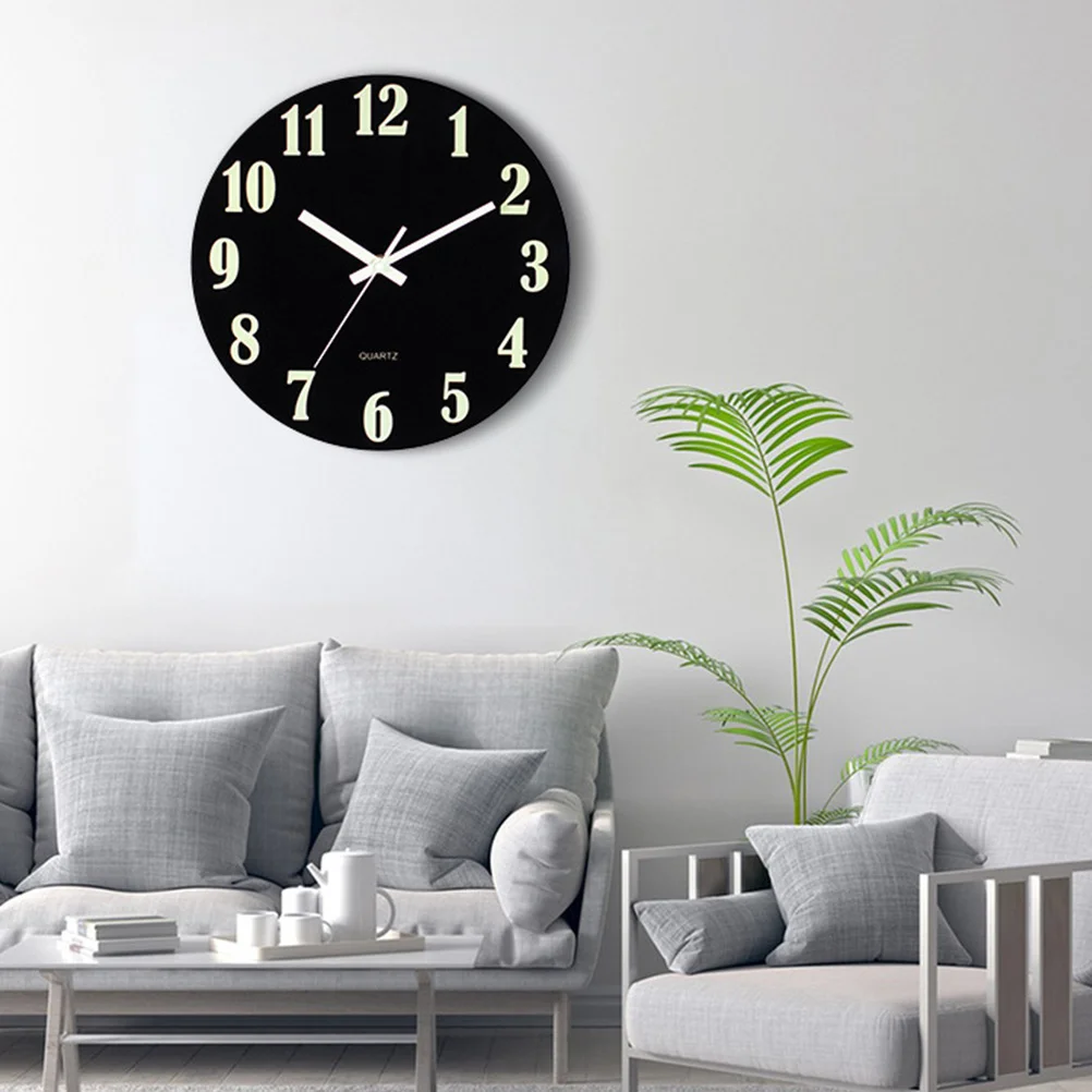 

Glow in The Dark Wall Clock Silent Large Number Display Bedroom Living Room Kitchen Wall Art Clock for Bedroom