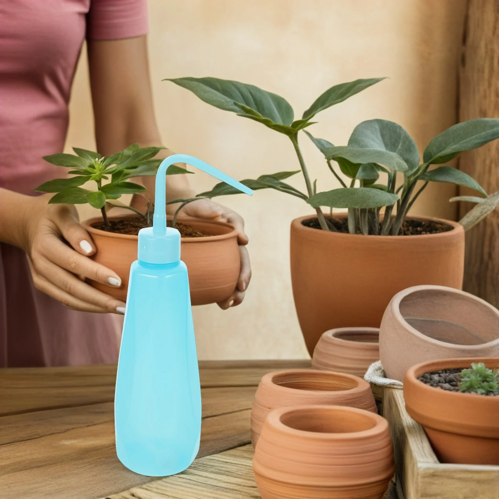 2 قطعة علبة سقاية صغيرة للنباتات الداخلية - زجاجة ضغط مريحة مع فوهة قابلة للتعديل مثالية للعصارة بونساي و