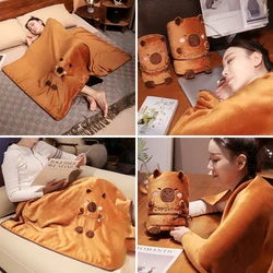 Cartoon Blanket Capibala Capybara Blanket Office Nap Air-conditioned Leg Roll Blanket Student Nap Rest Housewear & Furnishings
