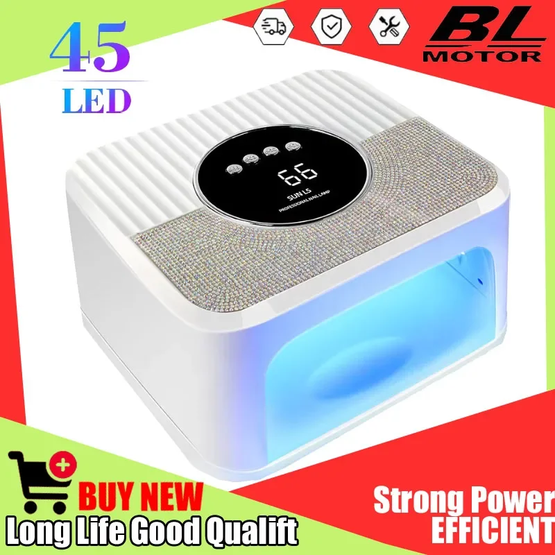 

УФ-лампа для ногтей на 45 светодиодах, мощная сушилка для ногтей с ЖК-экраном, лампа для сушки геля, съемное основание, LED-лампа для педикюра, популярный инструмент