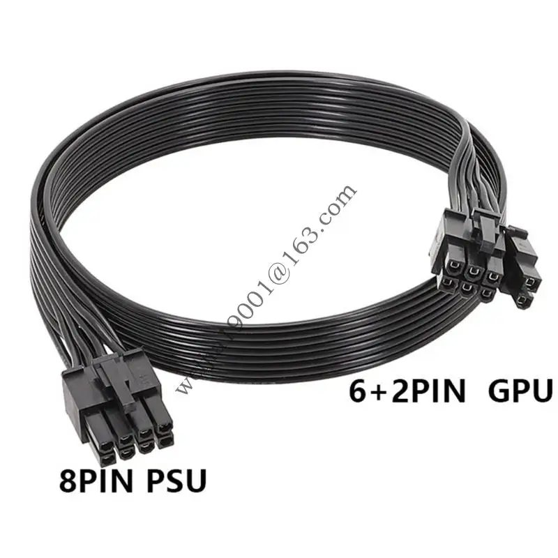 8pin إلى 6+2 PIN PCIE GPU Cable 100 سم ل PSUs مع سلك النحاس المعلب .H05A