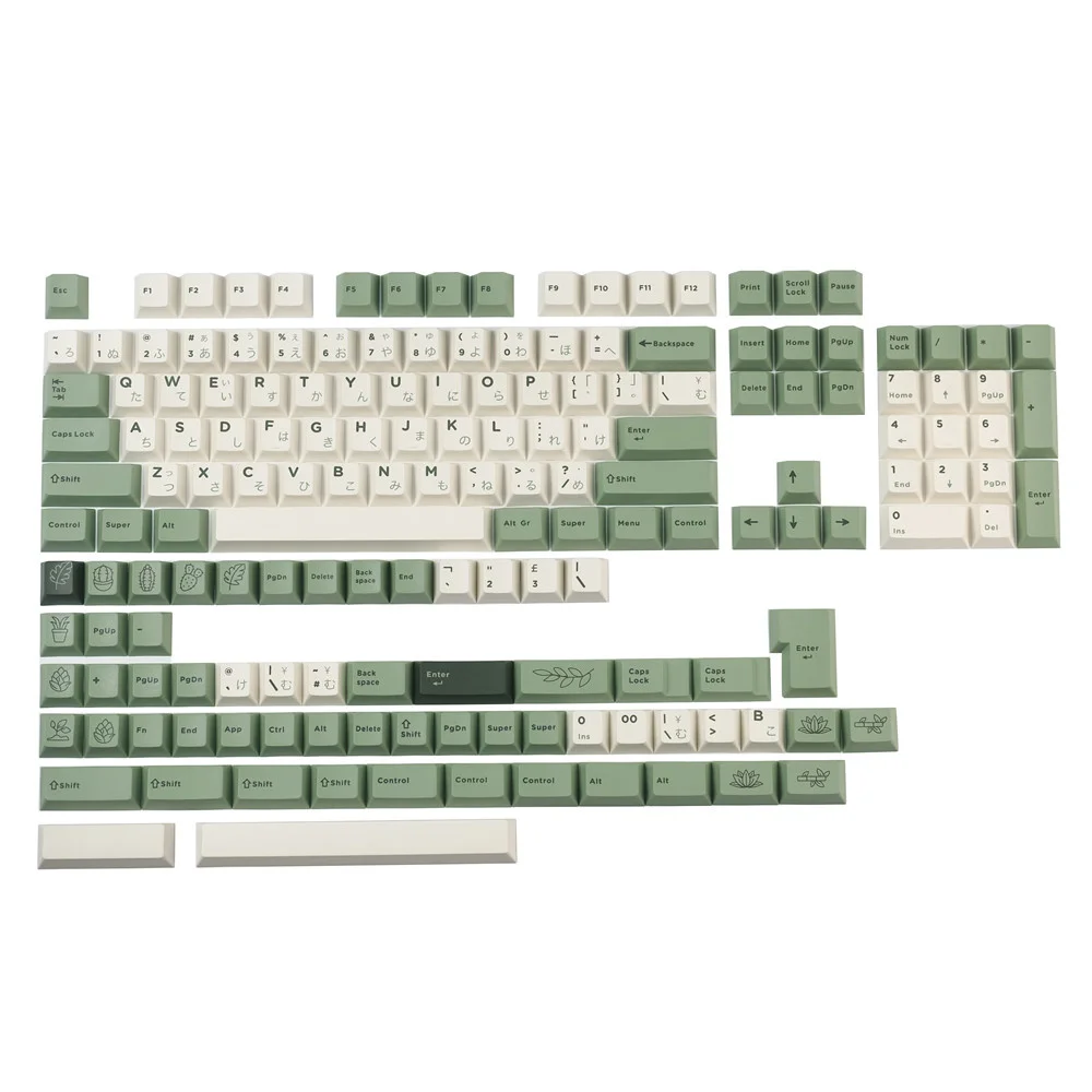 

160 Keys GMK Botanical Keycaps Cherry Profile PBT Dye Sublimation Keycap For MX Keyboard ANSI/ISO Layout 3U 7U Spaces
