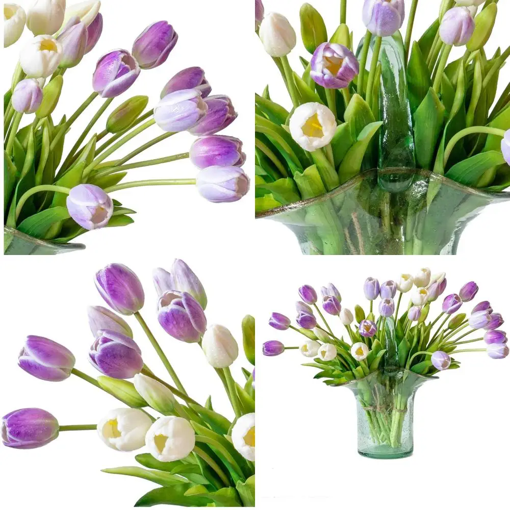 

Набор из 40 искусственных тюльпанов, реалистичные латексные цветы, подходят для свадеб, вечеринок и домашнего декора, цвет аметистовый фиолетовый
