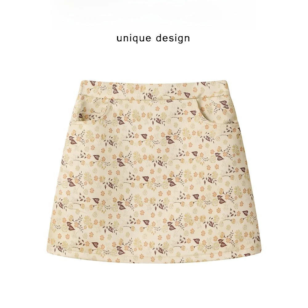 

Retro Floral Denim f Skirt High Waist Bodycon ort Skirt Spring New Arrival Women's Commute Sle A-Line Skirt