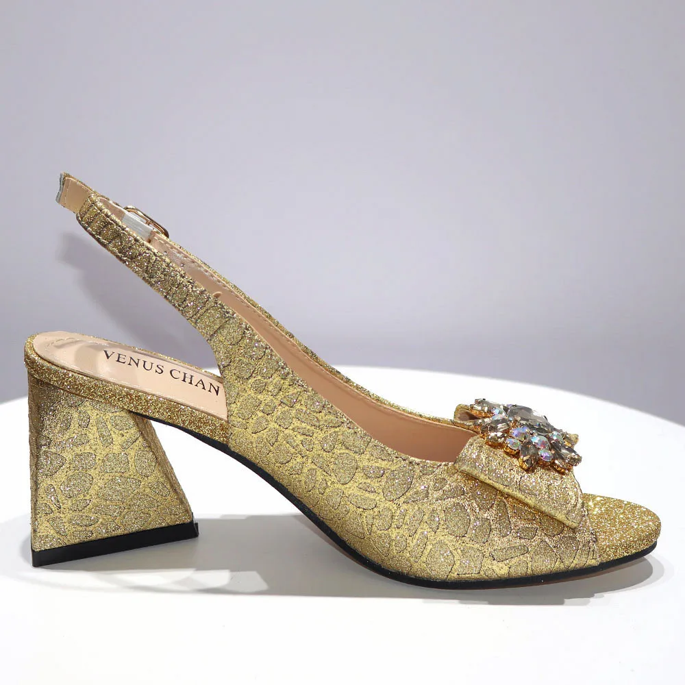 صنادل نسائية بتصميم الترتر ، كعب عالي ، طقم أحذية وحقائب حفلات ، مضخات زفاف فاخرة ، ممتازة ، من حجر الراين