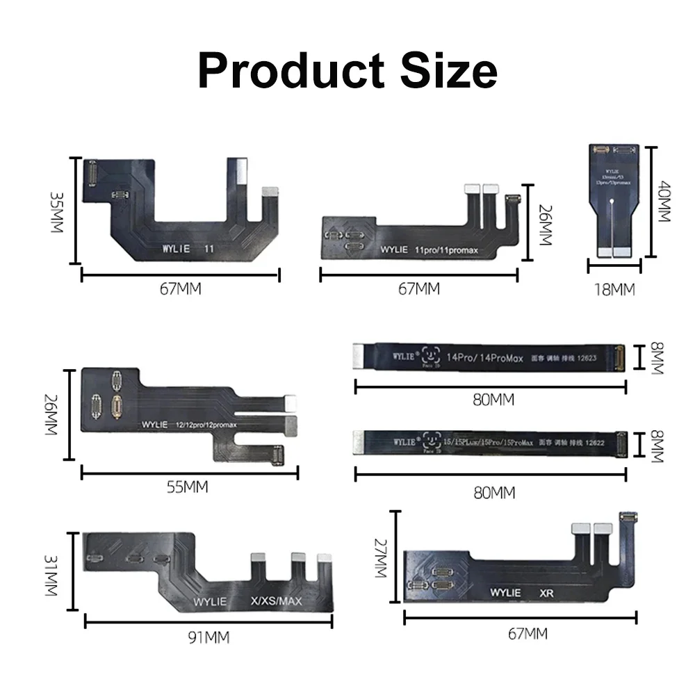 WYLIE Dot Matrix Extension Flex Cable For iPhone 15 14 14 13 12 11 Pro Alignment Face ID Infrared Extension Test Cable Repair