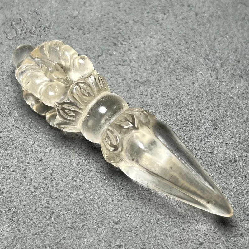 

2.9" Antique Tibetan Temple old Crystal carving Vajra FaQi Amulet Prayer Sacrifice Statue