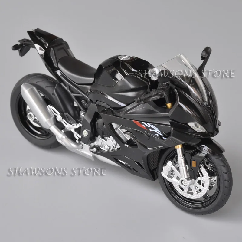 1:12 Scale Diecast Motorcycle Model Toys S1000RR Sport Bike Miniature Replica Sound Light New Edition