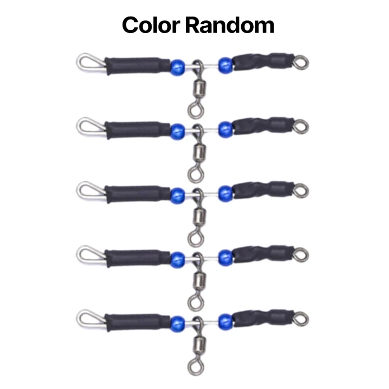 5 Pcs Bearing Swivel Fishing Connector Fast Hook TangleFree Tackle Equipment