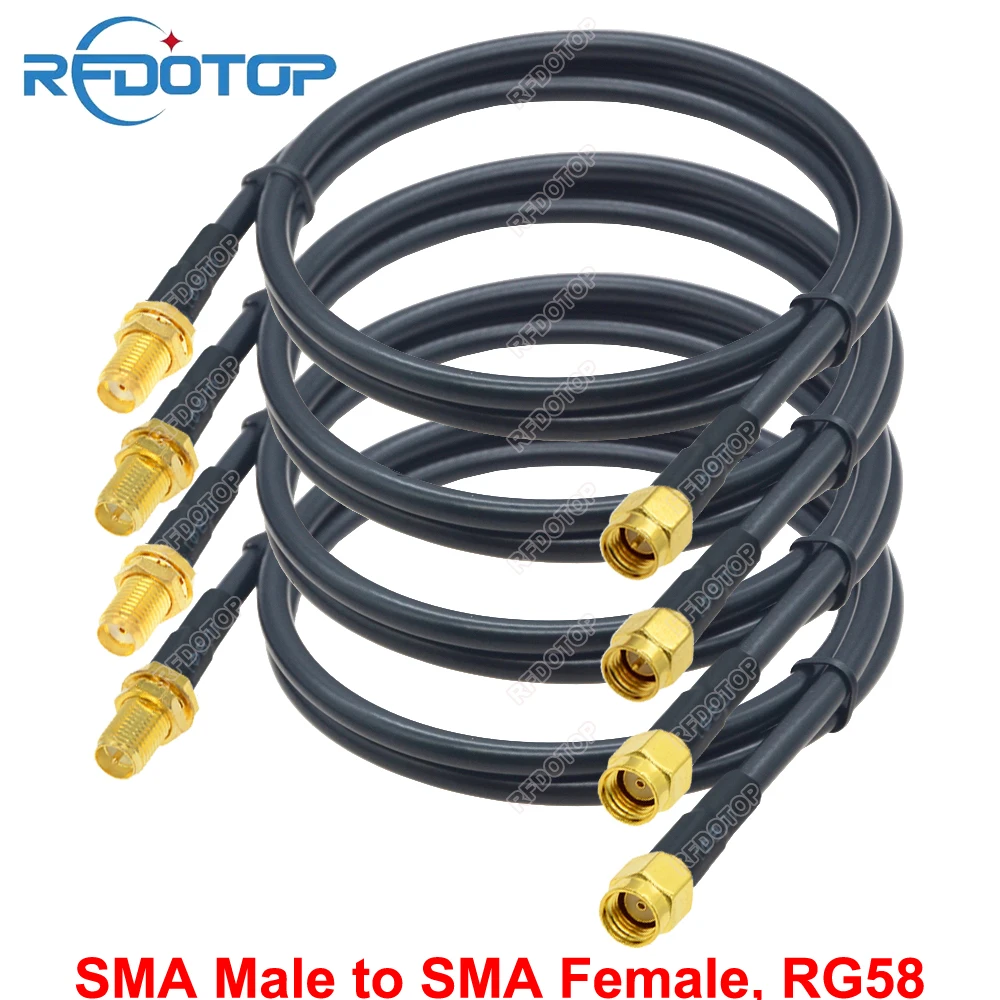 SMA Male to SMA Female RF Connector Crimp 50Ω RG58 Coaxial Cable Extension Pigtail 10CM-18M SMA-SMA-50-3 Wifi Antenna RF Jumper