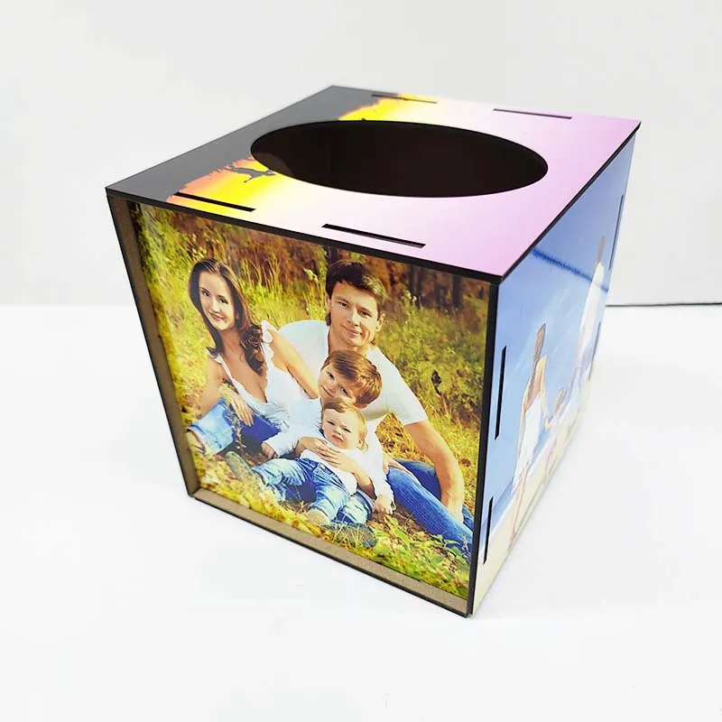 

150*150*3MM MDF Creative Wooden Decorative Tissue Box Sublimation Tissue Box Blank