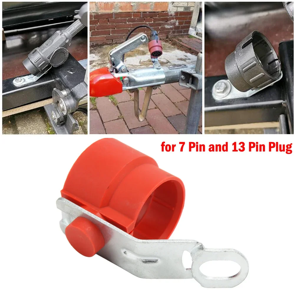 For 7 And 13 Pin Trailer Plugs Trailer Plug Holder Bracket Fixed Trailer Connector Red Blue ABS Accessory Rigid