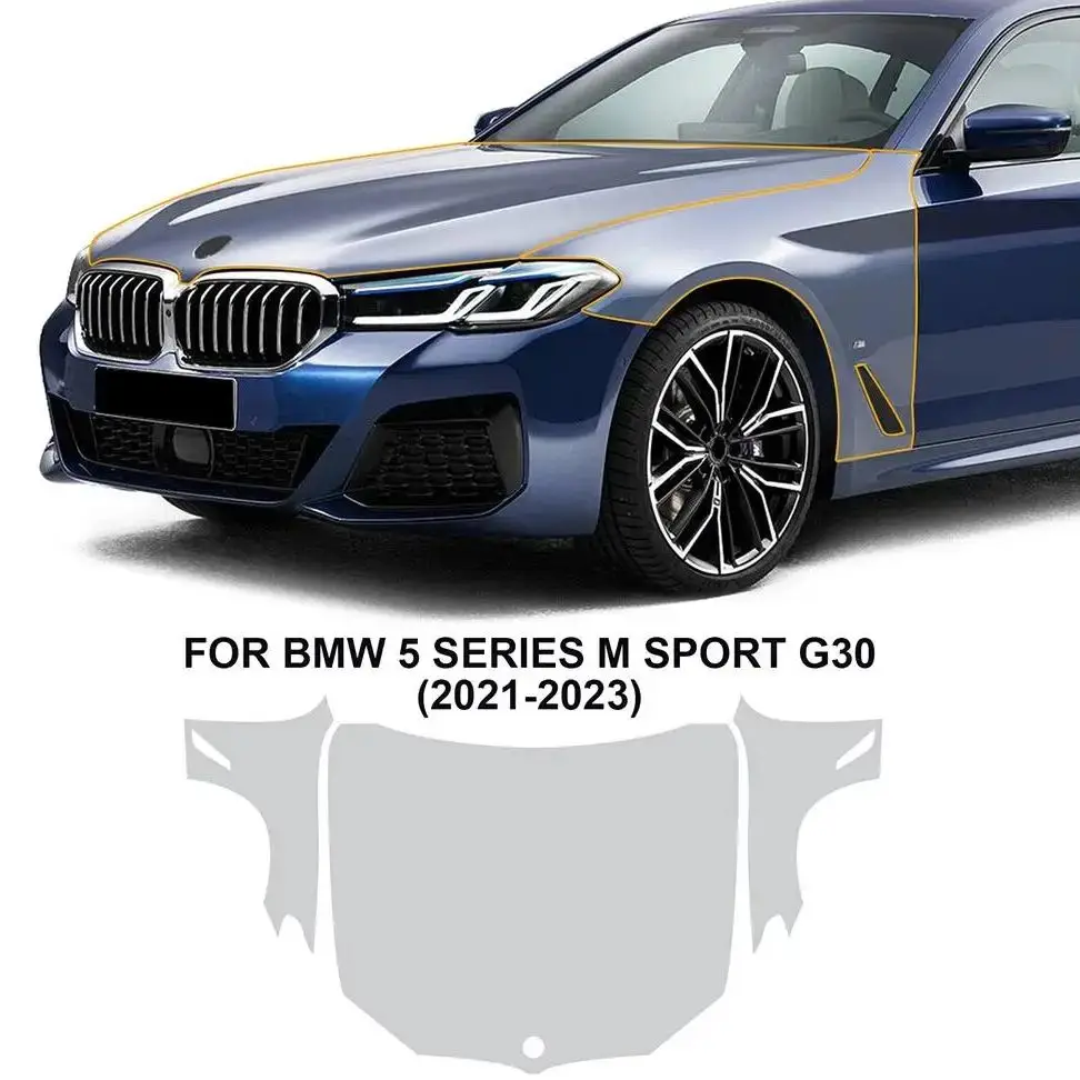 

8.5Mil TPU Paint Protection Film For BMW 5 Series G30 M Sport 2021-2023 Pre-cut PPF Matte Clear Bra Body Anti-Scratch Resistant