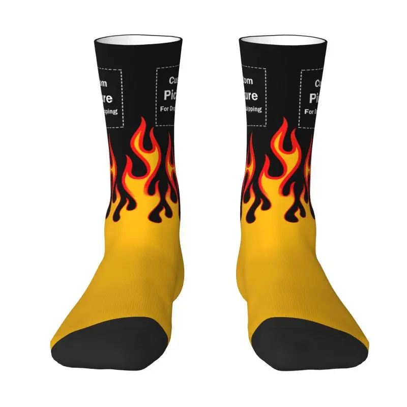 Personalized Custom Photo Logo Dress Socks Men Women Warm Fashion Design Your Own Crew Socks