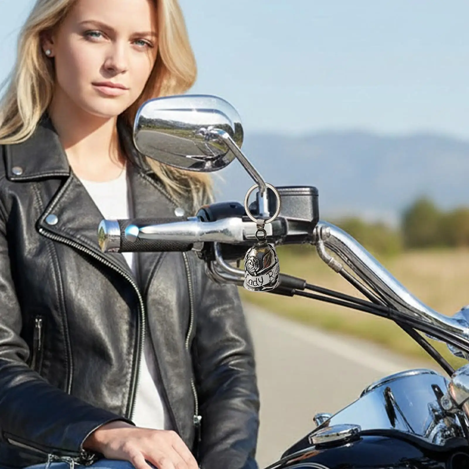 Motorcycle Bell Metal Charm with Rose Design Angel Bells for Motorcycles for Girls Cycling Adults Riders Women Christmas Men view 2