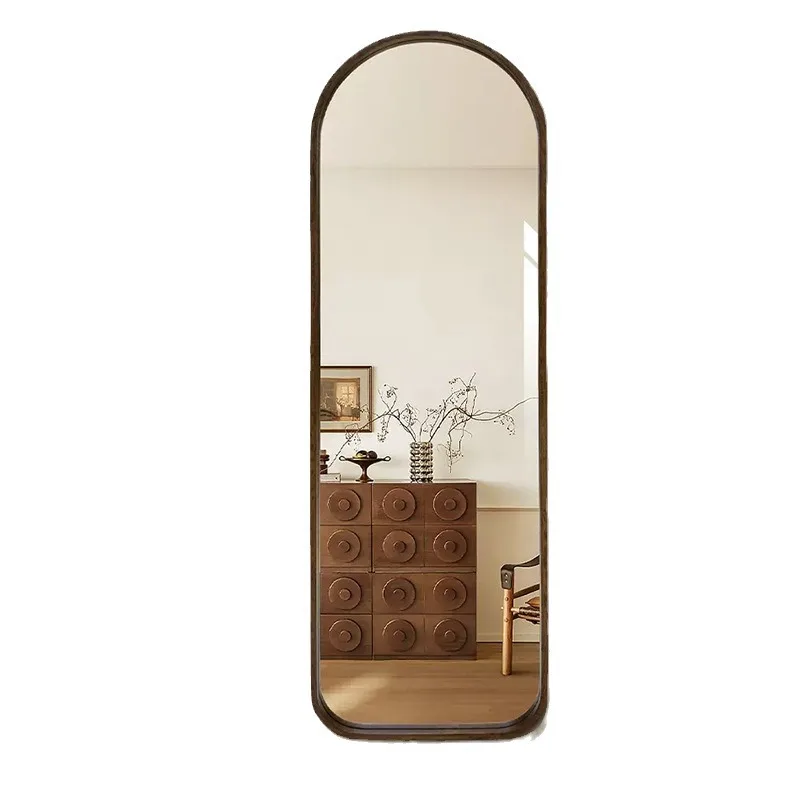 

French medieval full-length mirror solid wood arch home floor-to-ceiling American style