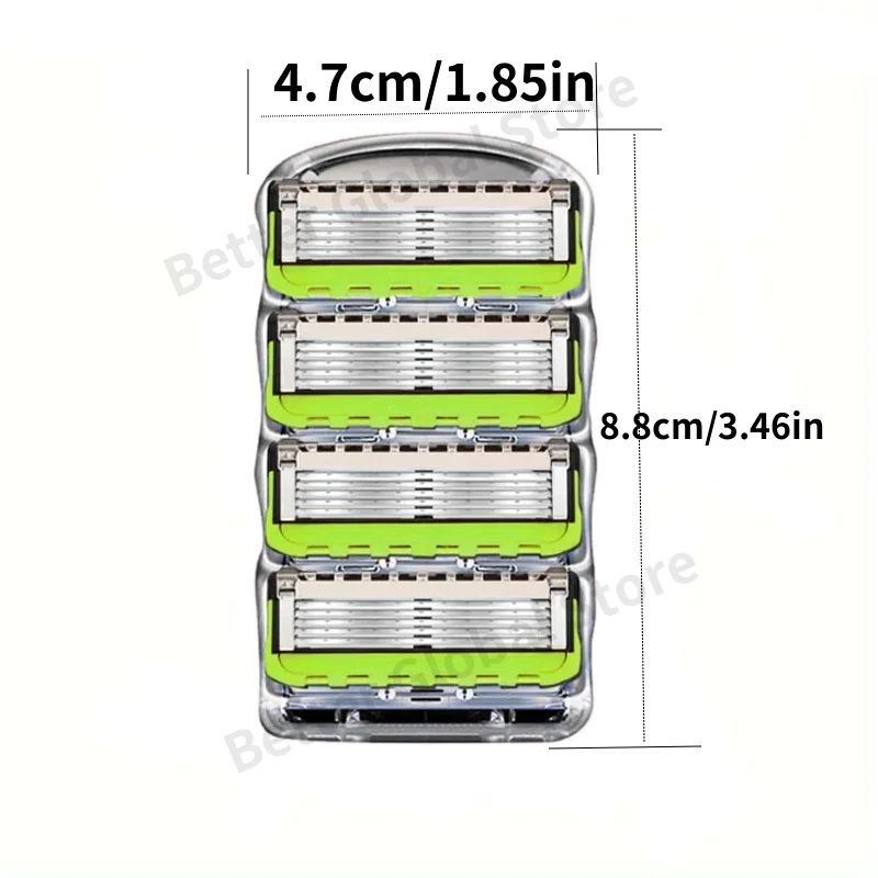 

5-layer stainless steel manual shaver blade, men's classic shaver safe cleaning and care tool, body and facial strap storage box