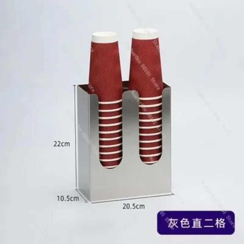 Stainless Steel Cup Holder Storage Box, Table Organizer for Milk Tea Shop Bar, Straw & Disposable Accessory Caddy