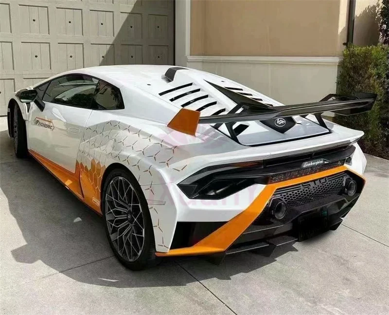 لامبورغيني هوراكان LP580 LP610 EVO STO نمط ألياف الكربون الجافة المصد الأمامي المصد الخلفي الخلفي سبويلر طقم الجسم