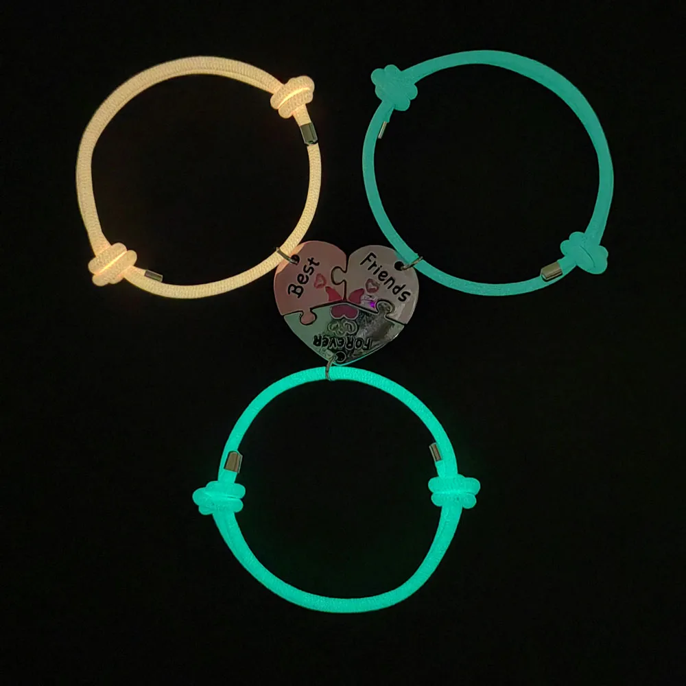 Lovecryst 3 قطعة/المجموعة الأزياء على شكل قلب خياطة أفضل صديق للأبد سوار BFF الصداقة مجوهرات هدايا للفتيات #5