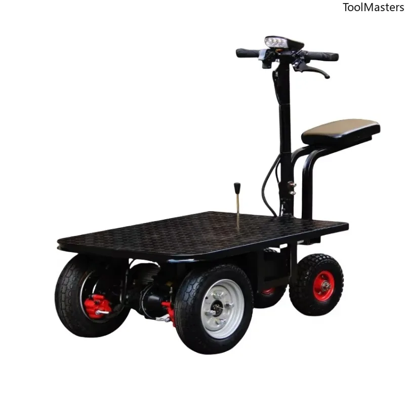 [2026] Heavy-Duty Four-Wheel Electric Climbing Flatbed Truck Removable Seats For Construction Site Cement Gravel Transport Shopp view 2
