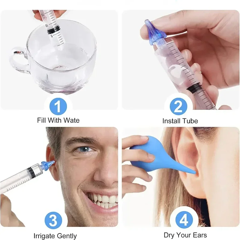 12/20ML Ear Care Tool Household Cleaner Irrigation Kit Ear Wax Removal Tool Water Washing Syringe Comfortable Unique Health Care