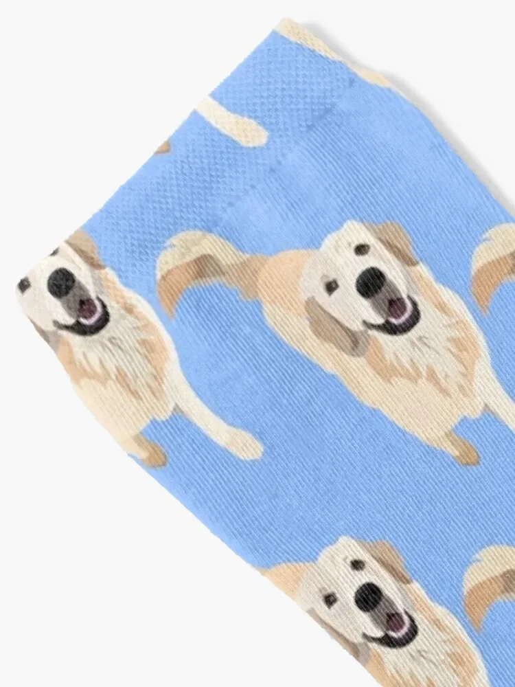 Golden Retriever Doggo - LIGHT BLUE Socks cartoon Children's sports and leisure tennis Luxury Woman Socks Men's