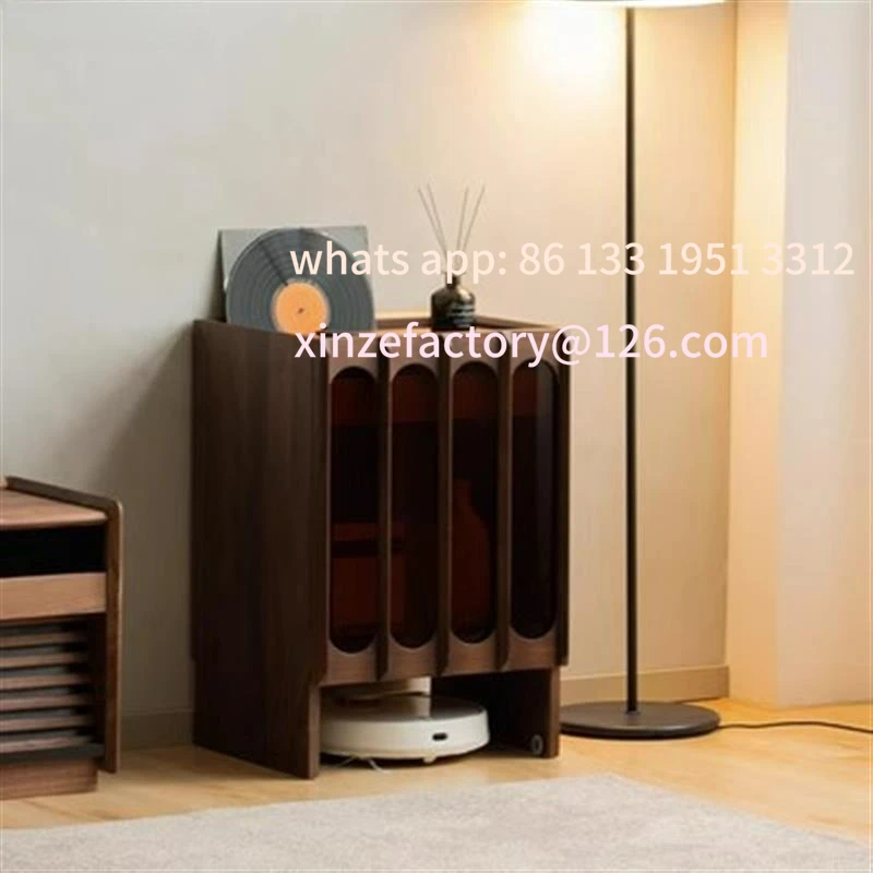 

Customizable Black Walnut Sweeper Robot Living Room Mopping Cabinet