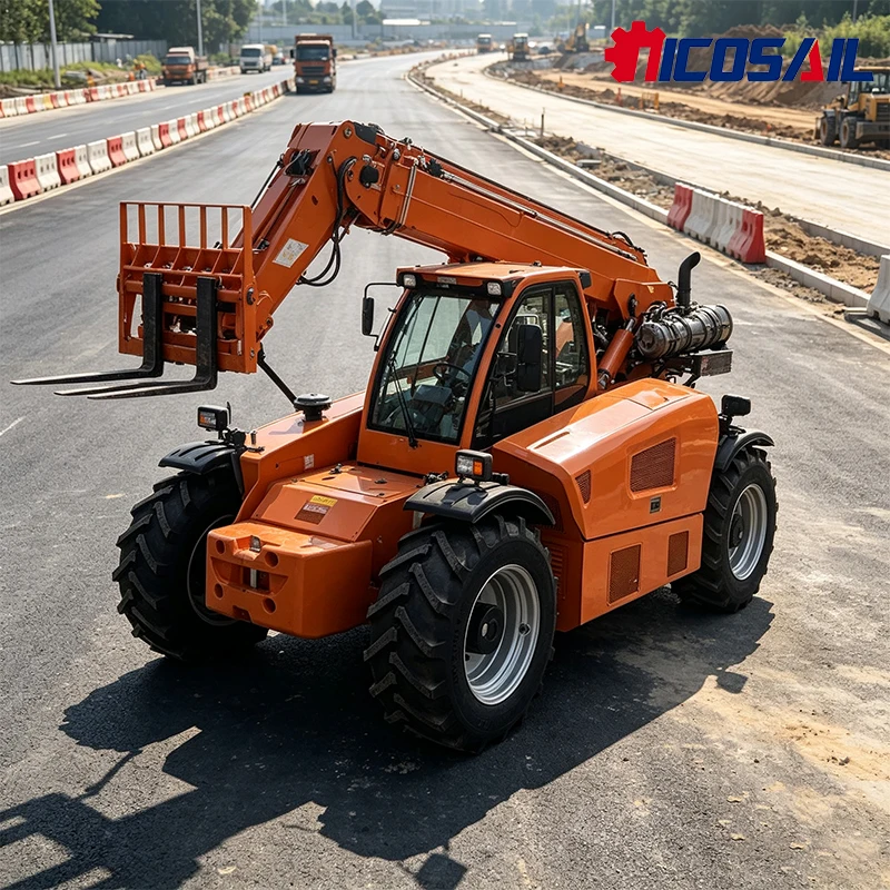 Новый телескопический погрузчик 4x4 с кабиной, многофункциональная машина для ферм, складов и строительства.