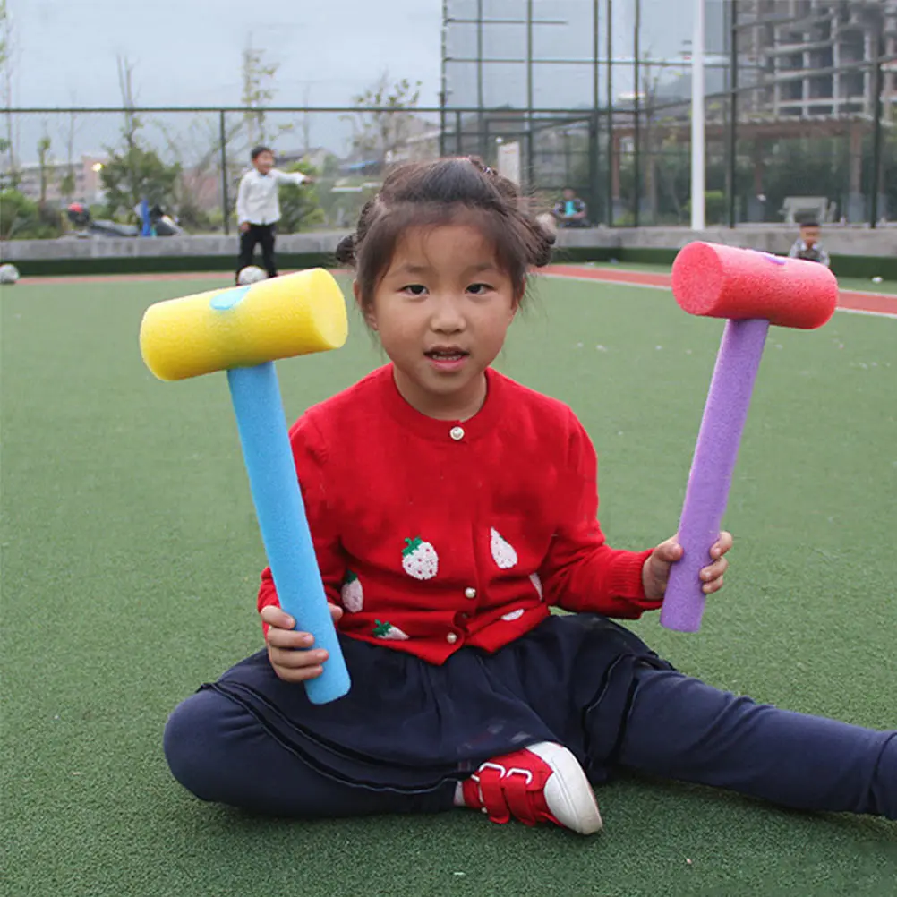 

4 Pcs Foam Hammer Toy Colorful Toys Activity Kids Hammering Pillar Lightweight Portable Pounding for