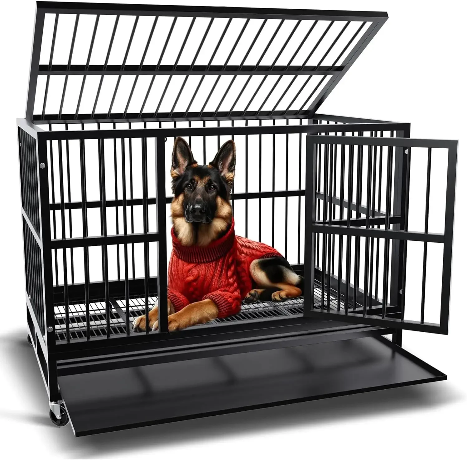 Wholesale Stainless Steel Luxury Iron Dog Kennel Galvanized Dog Cage Dog Kennel With Drain