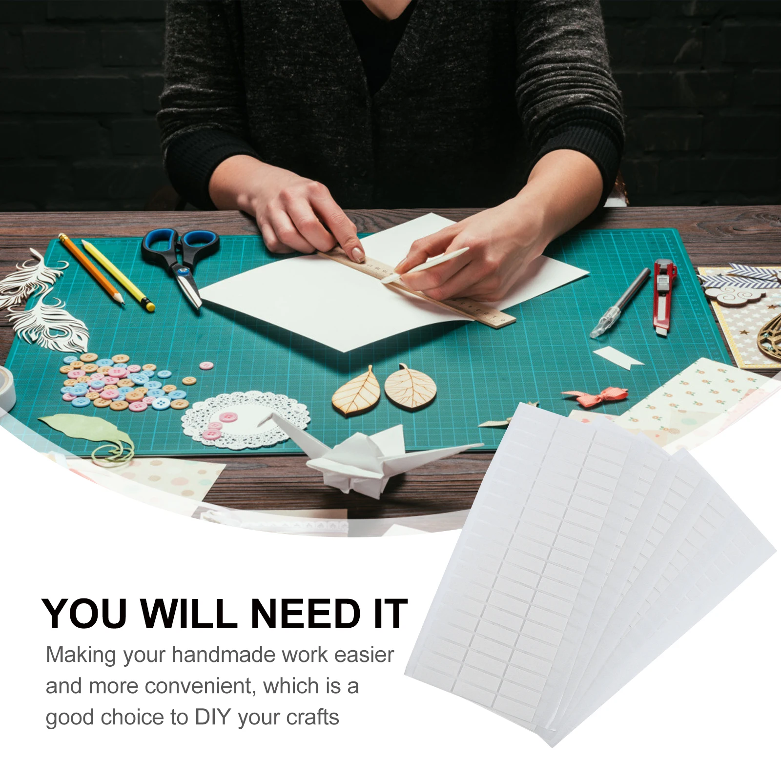 60 قطعة شريط لاصق على الوجهين إيفا شرائط لزجة للديكور الحرفية سلسة قابلة للنزع إزالة نظيفة لتقوم بها بنفسك مشاريع الجدار #2