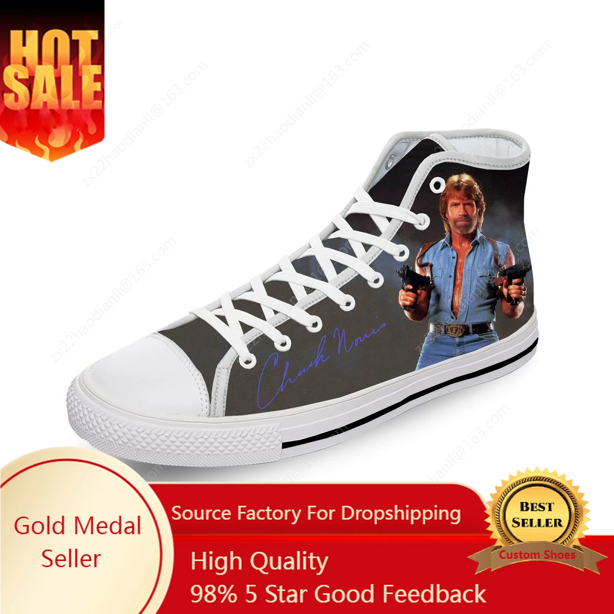 

Chuck Norris High Top Sneakers Mens Womens Teenager Casual Shoes Canvas Running Shoes 3D Printed Breathable Lightweight Shoe