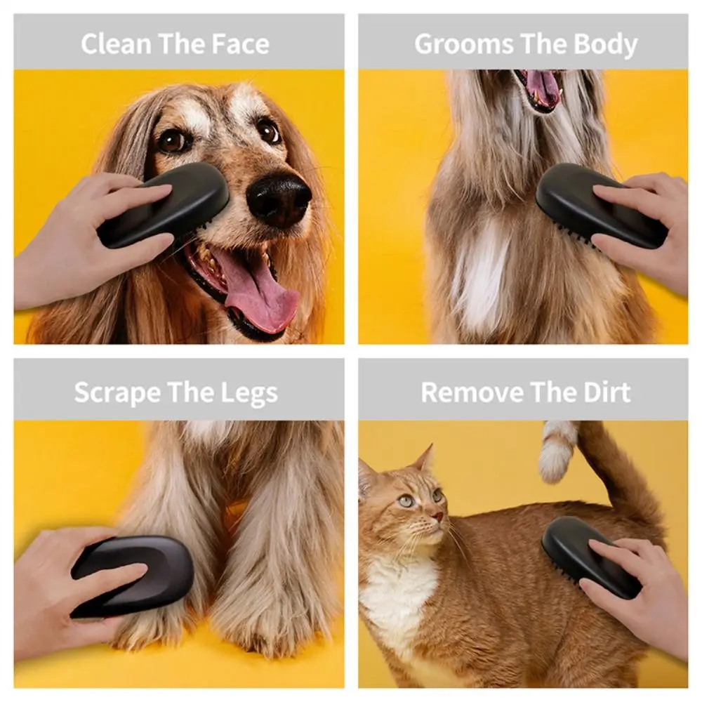 Multi-function Horse Grooming Brush Cleaning Flea Tick Removal Cattle Tail Combs Black Nursing Puppy Hair Comb Body Mane