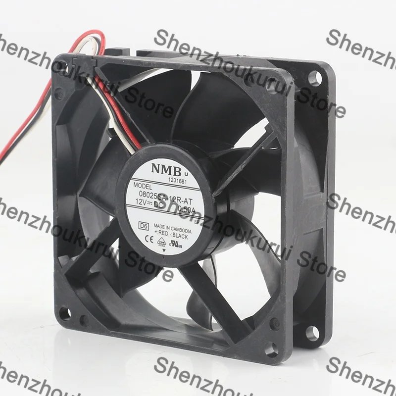 Original 80X80X25MM NMB DC 12V 0.50A AC EC 8025 Frequency Converter Ball Bearing 3-wire 8CM 08025SA-12R-AT Cooling Fan