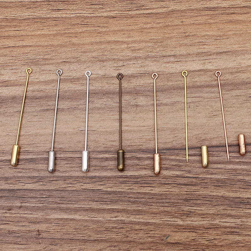 BoYuTe (50 Pieces/Lot)  50-70mm Length Metal Brass Lapel Pins Accessories Diy Hand Made Jewelry Materials