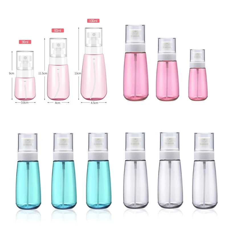 

10Pcs 30-100ml Spray Lotion Dispenser Bottles Travel Pressed Liquid Atomizer Spray Bottle Empty Perfume Makeup Sample Container