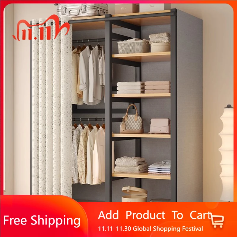

Modern Display Closet Storage Organizer Clothes Partitions Portable Living Room Wardrobe Shelves Guarda Roupa Hotel Furniture