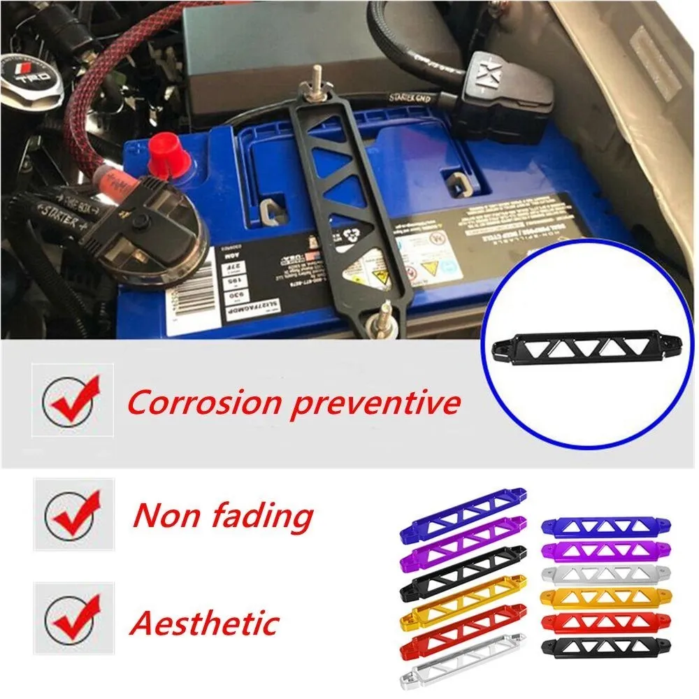 Universal Aluminium Auto Batterie Binden Halter Halterung Klammer Bar für Honda Civic EK ZB Auto Racing Zubehör BT-1006 – Detail 1