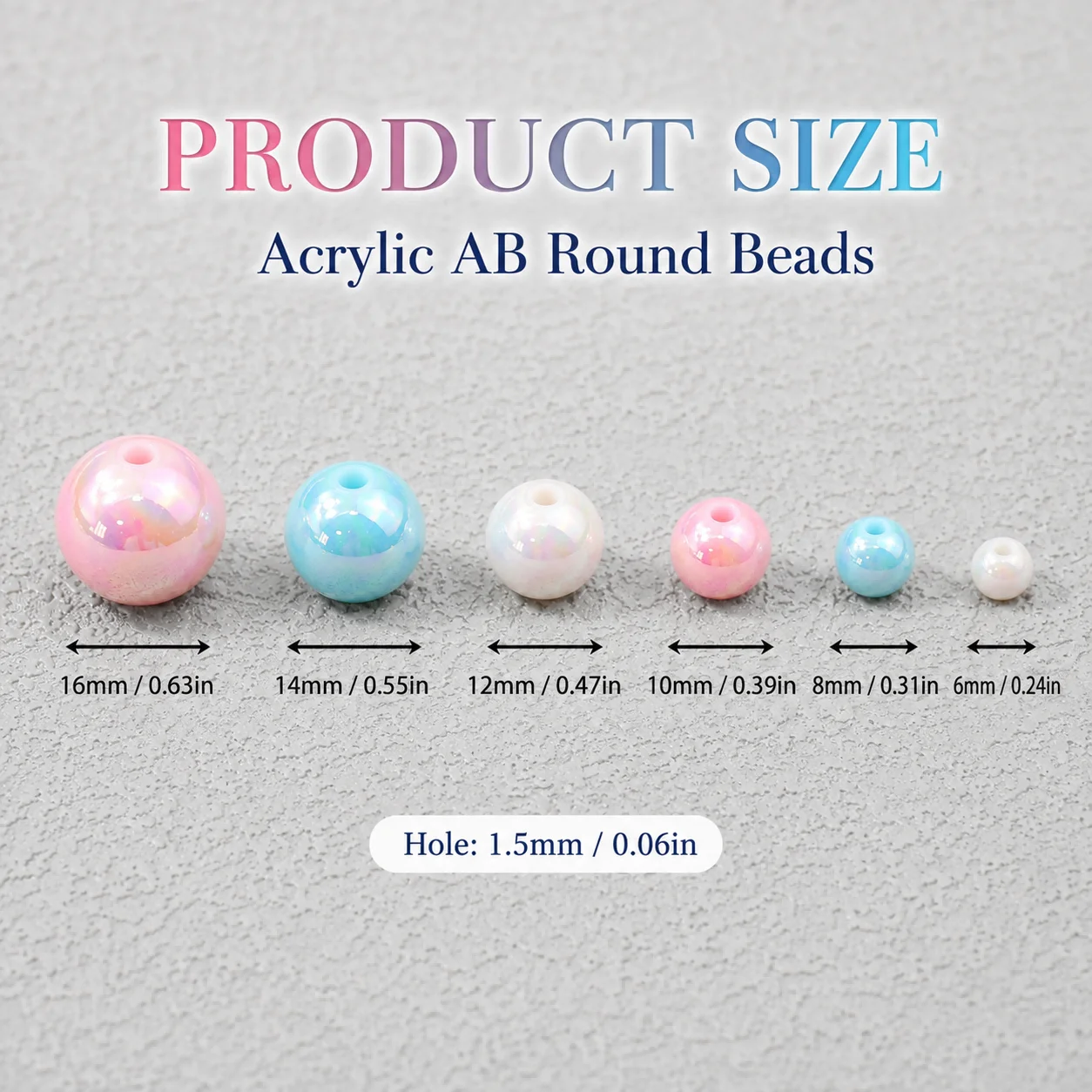 6-16mm 15-300pcs Acrylic Blue Pink White Beads for Handmade DIY Jewelry Making Loose Beads Bracelets Necklaces Accessories
