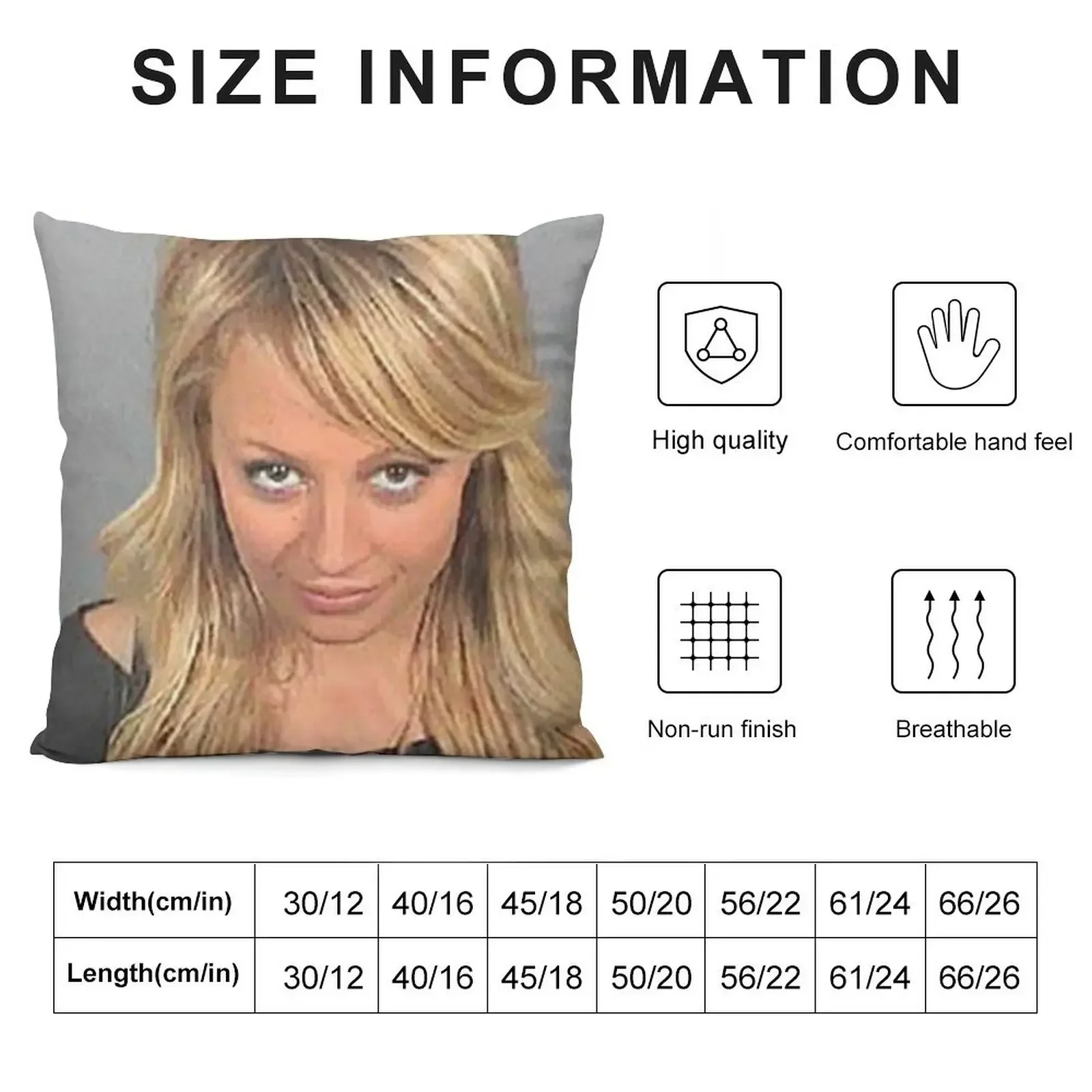 Nicole Richie's 2007 Mugshot Throw Pillow Sofa Cushion Decorative Sofa Cushions pillow