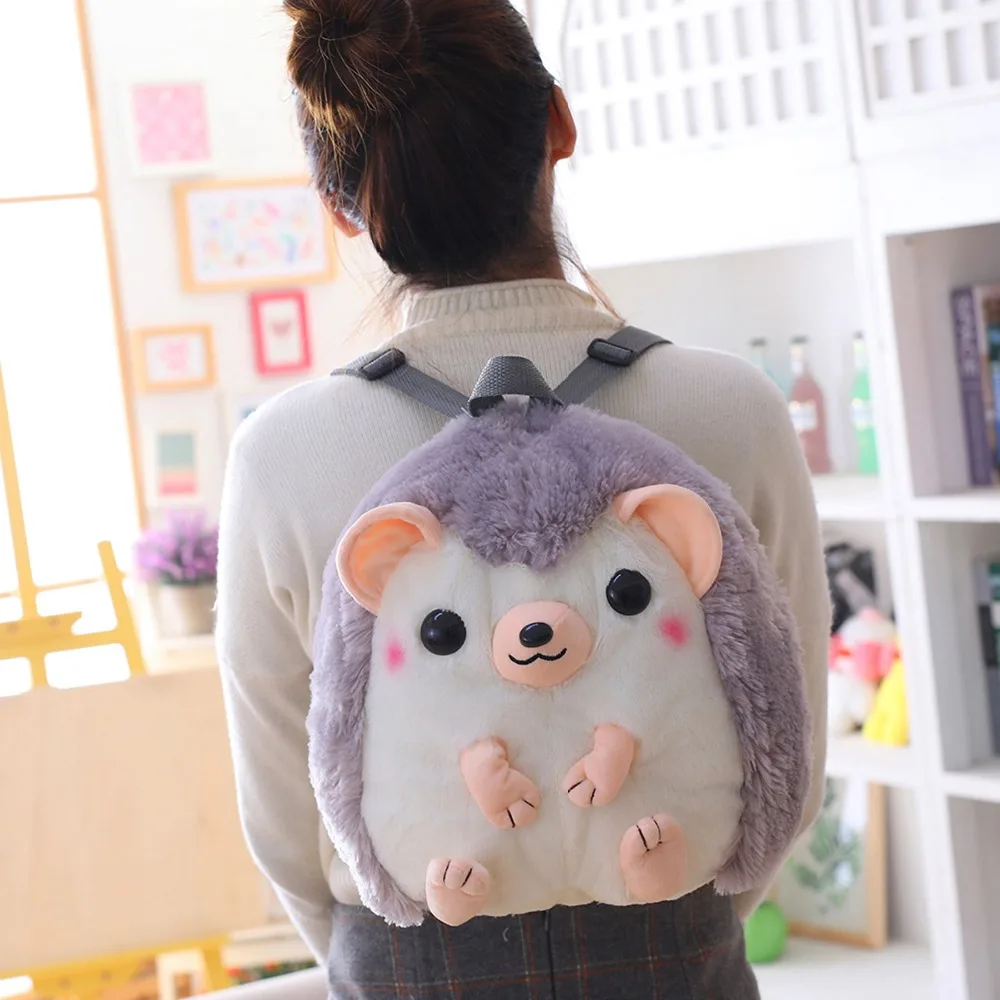 30Cm * 28Cm Hoạt Hình Thú Nhím Sang Trọng Lưng Đồ Chơi Nhồi Bông Cho Bé Túi Sang Trọng Schoolbag Dành Cho Trẻ Em Bé Gái Quà Tặng Sinh Nhật