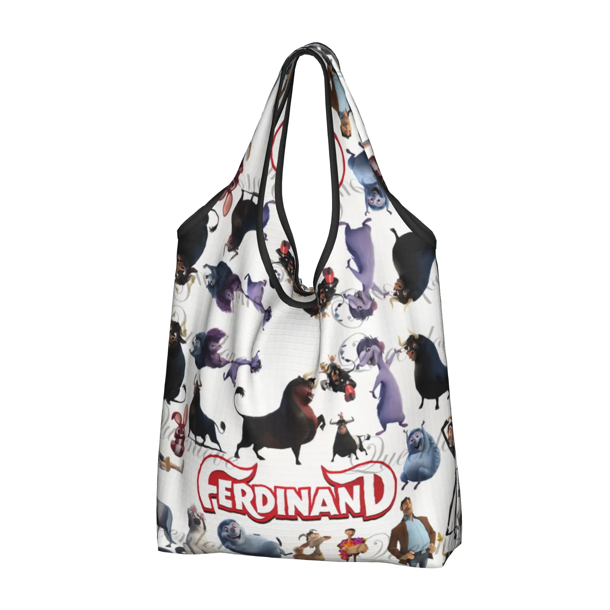 Recycling Cartoon Ferdinands Anime Film  Shopping Bag Women Tote Bag Portable  Grocery Shopper Bags