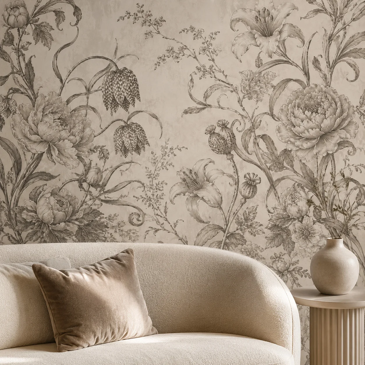 vintage-beige-botanical-wall-mural-wallpaper-peony-lily-floral-sketch-living-room-bedroom-non-self-adhesive
