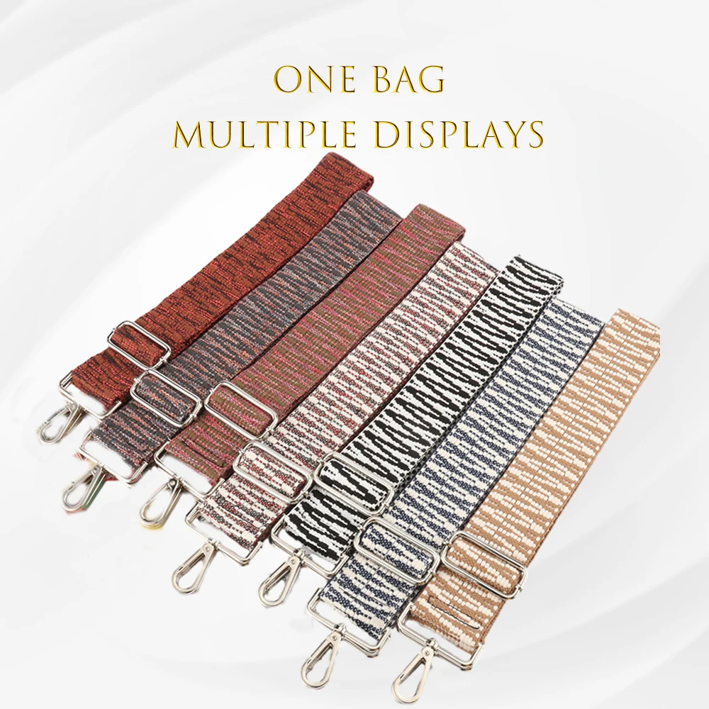 

Thickening Shoulder Strap 5CM Adjustable Colour Widening Detachable Single Ethnic Style Bandage Bag Belt Handles For Handbag