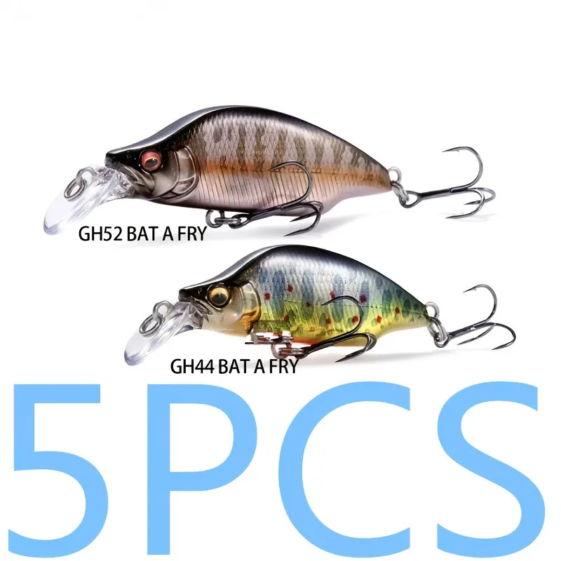 

LURETV GH51 Японская быстро тонущая приманка Mino Same 52S Stream Mandarin Fish Black Pit Luya Fish Bait Flat Trout 5,2 см 4 г 5 шт. 9137