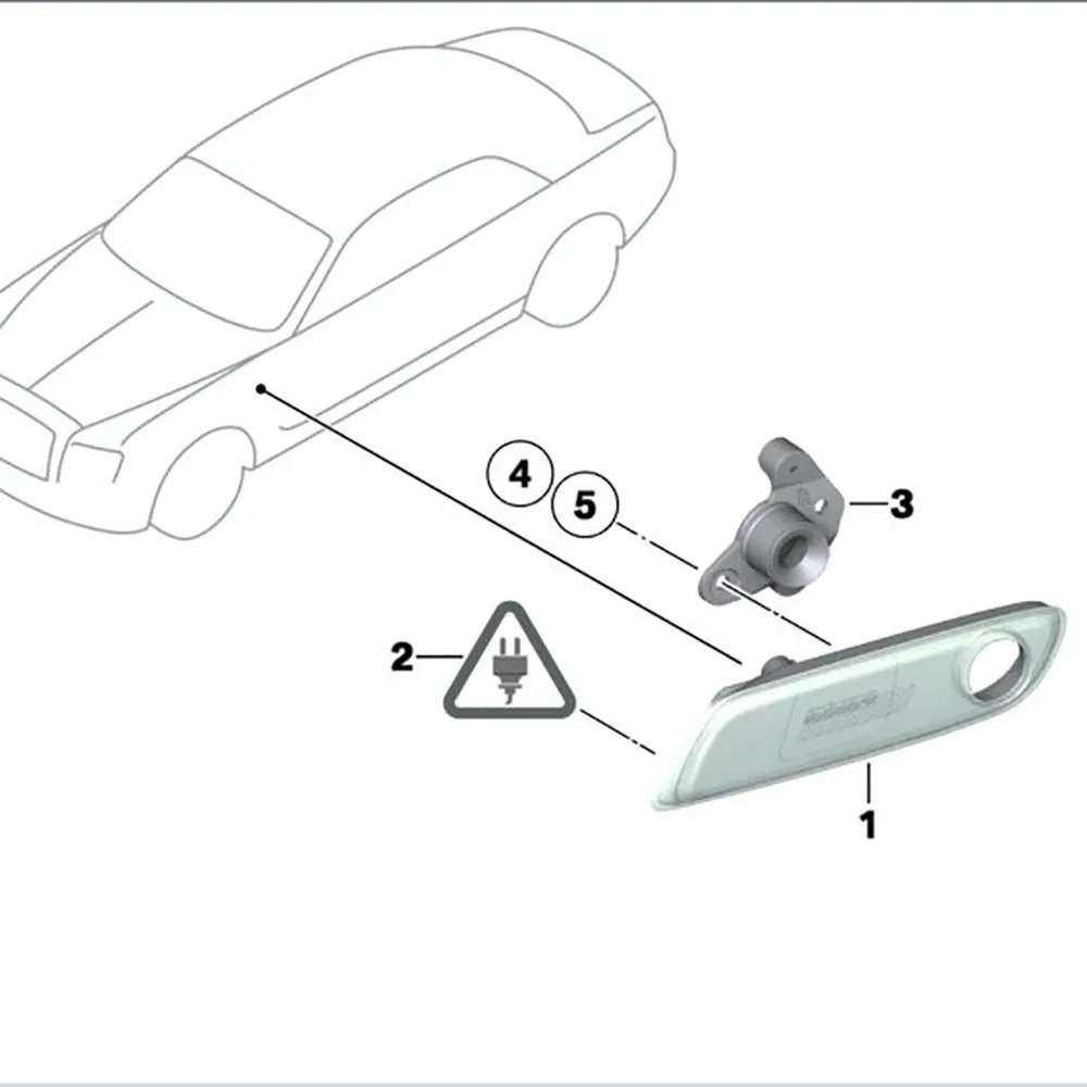2PCS Front Bumper Width Indicator Display Light Kit For Rolls-Royce WRAITH RR5 DAWN GHOST RR4 63147201193 63147201194