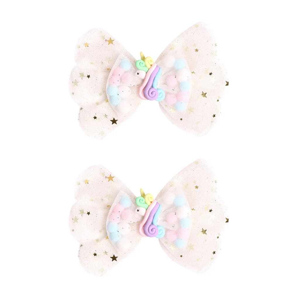 

2 Pcs Mini Unicorn Hair Clip Baby Girl Accessories Babies Girls Barrette Toddler