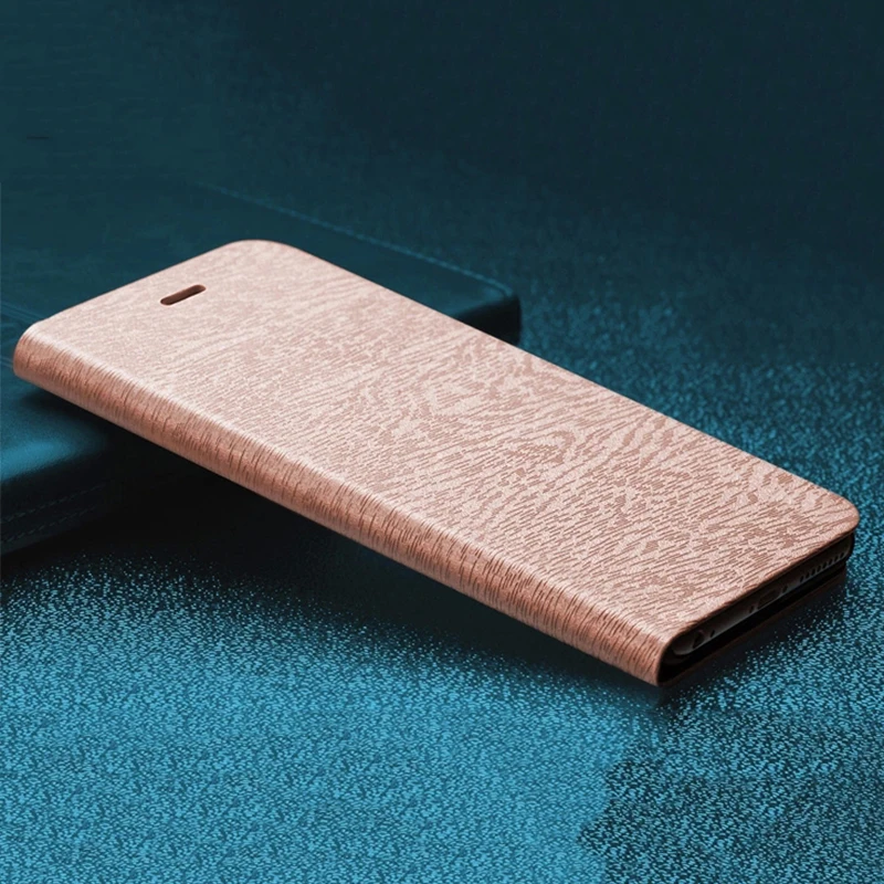 Funda de cuero PU de grano de madera para ZTE Libero 5G III, funda con tapa para ZTE Libero 5G III, funda trasera de silicona para teléfono de negocios