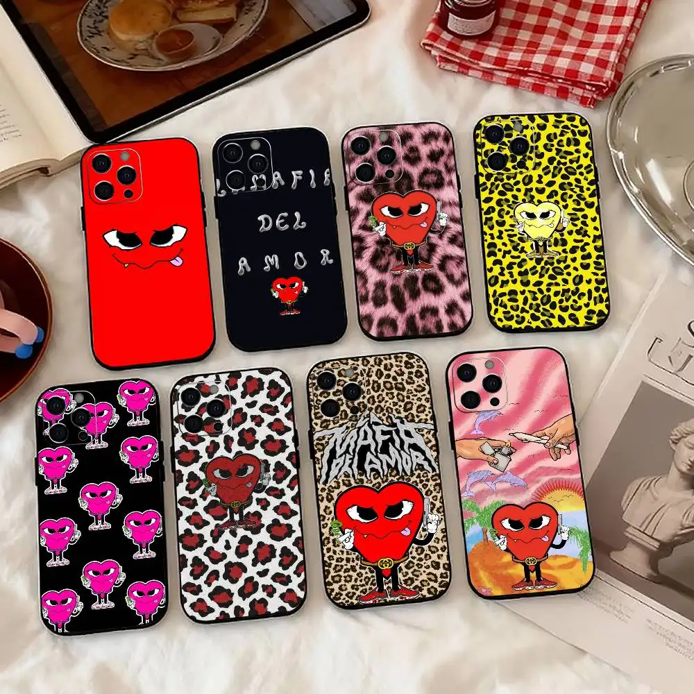 Love Mafia La Mafia-s Del Amor Phone Case For iPhone 17,16,15,14,13,12,11 Plus,Pro Max,XS,Soft Silicone Black Cover